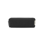 Multifunctioneel etui van gerecycled canvas met rits 270 g/m² kleur zwart vooraanzicht