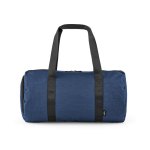 Sporttas van gerecycled nylon met schoenenvak kleur marineblauw vooraanzicht