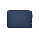 Stevige waterdichte laptoptas van gerecycled nylon 15,6'' kleur marineblauw vooraanzicht