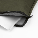 Stevige waterdichte laptoptas van gerecycled nylon 15,6'' kleur donkergroen gedetailleerde weergave