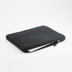 Laptophoes van gerecycled canvas met stevige vulling 15,6” kleur zwart tweede weergave