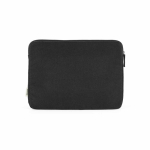 Laptophoes van gerecycled canvas met stevige vulling 15,6” kleur zwart vooraanzicht
