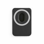 Magnetische kaarthouder voor mobiel van kunstleer met clip kleur zwart achter weergave