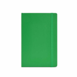 Gelinieerd A5-notitieboek met zachte kaft van gerecycled kunstleer kleur groen vooraanzicht
