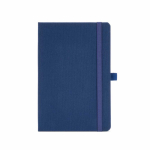 Gelinieerd eco A5-notitieboek met harde kaft en binnenvak kleur marineblauw vooraanzicht