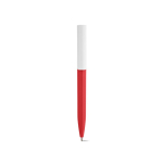 Pen van gerecycled plastic met ultralicht ontwerp en blauwe inkt kleur rood vooraanzicht