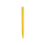 Pen van gerecycled plastic met ultralicht ontwerp en blauwe inkt kleur geel achter weergave