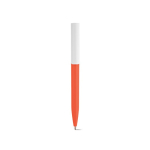 Pen van gerecycled plastic met ultralicht ontwerp en blauwe inkt kleur oranje vooraanzicht