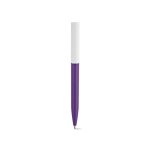 Pen van gerecycled plastic met ultralicht ontwerp en blauwe inkt kleur paars vooraanzicht