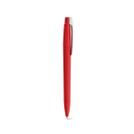 Pen van gerecycled kunststof met grote clip en blauwe inkt kleur rood tweede weergave