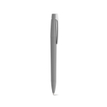 Pen van gerecycled kunststof met grote clip en blauwe inkt kleur grijs tweede weergave