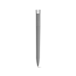 Pen van gerecycled kunststof met grote clip en blauwe inkt kleur grijs achter weergave