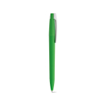 Pen van gerecycled kunststof met grote clip en blauwe inkt kleur groen tweede weergave