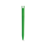 Pen van gerecycled kunststof met grote clip en blauwe inkt kleur groen achter weergave