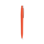 Pen van gerecycled kunststof met grote clip en blauwe inkt kleur oranje tweede weergave