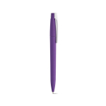 Pen van gerecycled kunststof met grote clip en blauwe inkt kleur paars tweede weergave