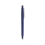 Pen van gerecycled kunststof met grote clip en blauwe inkt kleur marineblauw tweede weergave