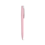 Pen van gerecycled kunststof met grote clip en blauwe inkt kleur lichtroze tweede weergave