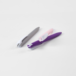 Pen van gerecycled kunststof met grote clip en blauwe inkt tweede detail weergave