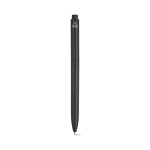 Pen van gerecycled plastic met versterkte clip en blauwe inkt kleur zwart achter weergave