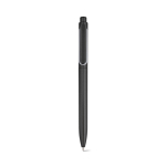 Pen van gerecycled plastic met versterkte clip en blauwe inkt kleur zwart vooraanzicht