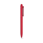 Pen van gerecycled plastic met versterkte clip en blauwe inkt kleur rood tweede weergave