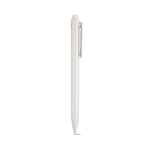 Pen van gerecycled plastic met versterkte clip en blauwe inkt kleur wit tweede weergave