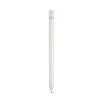 Pen van gerecycled plastic met versterkte clip en blauwe inkt kleur wit achter weergave