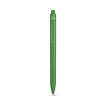 Pen van gerecycled plastic met versterkte clip en blauwe inkt kleur groen achter weergave
