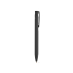 Pen van gerecycled aluminium met rubberen afwerking en blauwe inkt kleur zwart tweede weergave