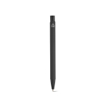 Pen van gerecycled aluminium met rubberen afwerking en blauwe inkt kleur zwart achter weergave