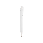 Pen van gerecycled aluminium met rubberen afwerking en blauwe inkt kleur wit tweede weergave