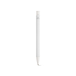 Pen van gerecycled aluminium met rubberen afwerking en blauwe inkt kleur wit achter weergave