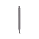 Pen van gerecycled aluminium met rubberen afwerking en blauwe inkt kleur grijs achter weergave