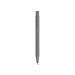 Pen van gerecycled aluminium met rubberen afwerking en blauwe inkt kleur grijs vooraanzicht