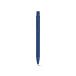 Pen van gerecycled aluminium met rubberen afwerking en blauwe inkt kleur marineblauw vooraanzicht