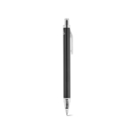 Pen van gerecycled aluminium met drukknop en blauwe inkt kleur zwart tweede weergave