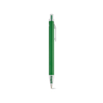 Pen van gerecycled aluminium met drukknop en blauwe inkt kleur groen tweede weergave