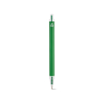 Pen van gerecycled aluminium met drukknop en blauwe inkt kleur groen achter weergave