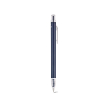 Pen van gerecycled aluminium met drukknop en blauwe inkt kleur marineblauw tweede weergave