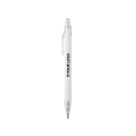 Pen van gerecycled aluminium met drukknop en blauwe inkt hoofdweergave