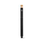 Rollerpen van gerecycled aluminium en bamboe met blauwe inkt kleur zwart achter weergave