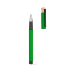 Rollerpen van gerecycled aluminium en bamboe met blauwe inkt kleur groen derde weergave