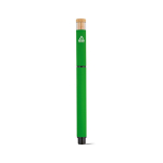 Rollerpen van gerecycled aluminium en bamboe met blauwe inkt kleur groen achter weergave
