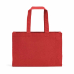 Eco katoenen boodschappentas met platte bodem 280 g/m² kleur rood achter weergave
