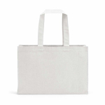 Eco katoenen boodschappentas met platte bodem 280 g/m² kleur wit achter weergave