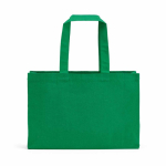 Eco katoenen boodschappentas met platte bodem 280 g/m² kleur groen achter weergave