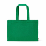 Eco katoenen boodschappentas met platte bodem 280 g/m² kleur groen vooraanzicht
