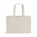 Eco katoenen boodschappentas met platte bodem 280 g/m² kleur naturel achter weergave