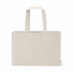 Eco katoenen boodschappentas met platte bodem 280 g/m² kleur naturel vooraanzicht